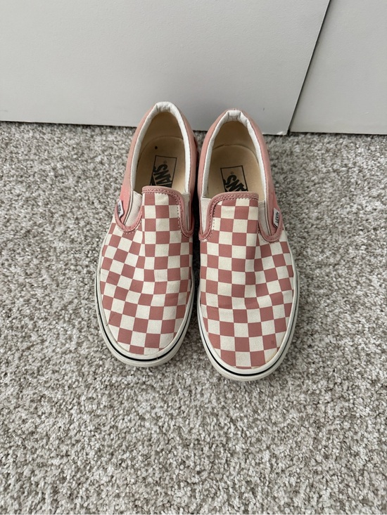 Vans Shoes - Vans Classic Slip-On Checkerboard Rose Dawn Pink/White